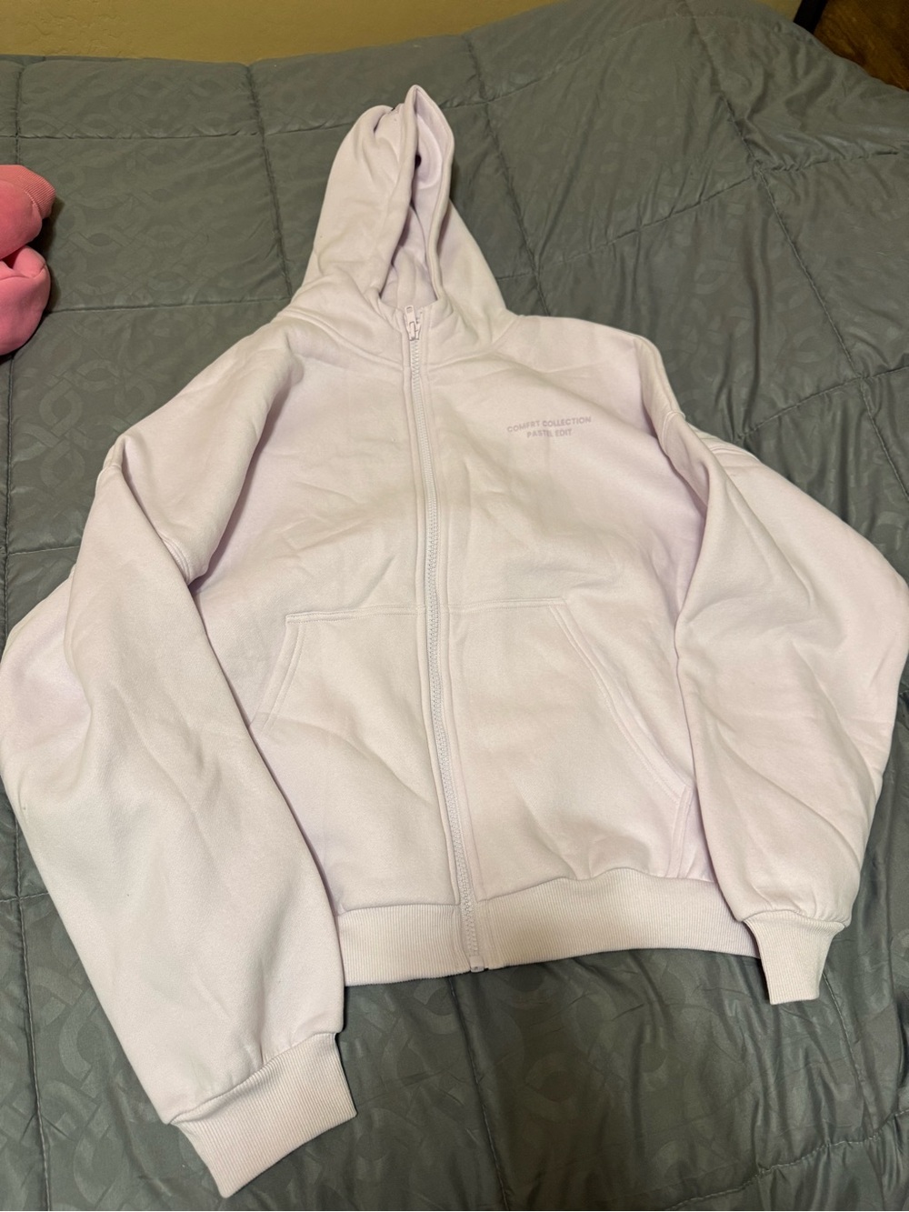 Comfrt Pastel Edit Zip-Up Hoodie Sweater in OPAL - Picture 2 of 3